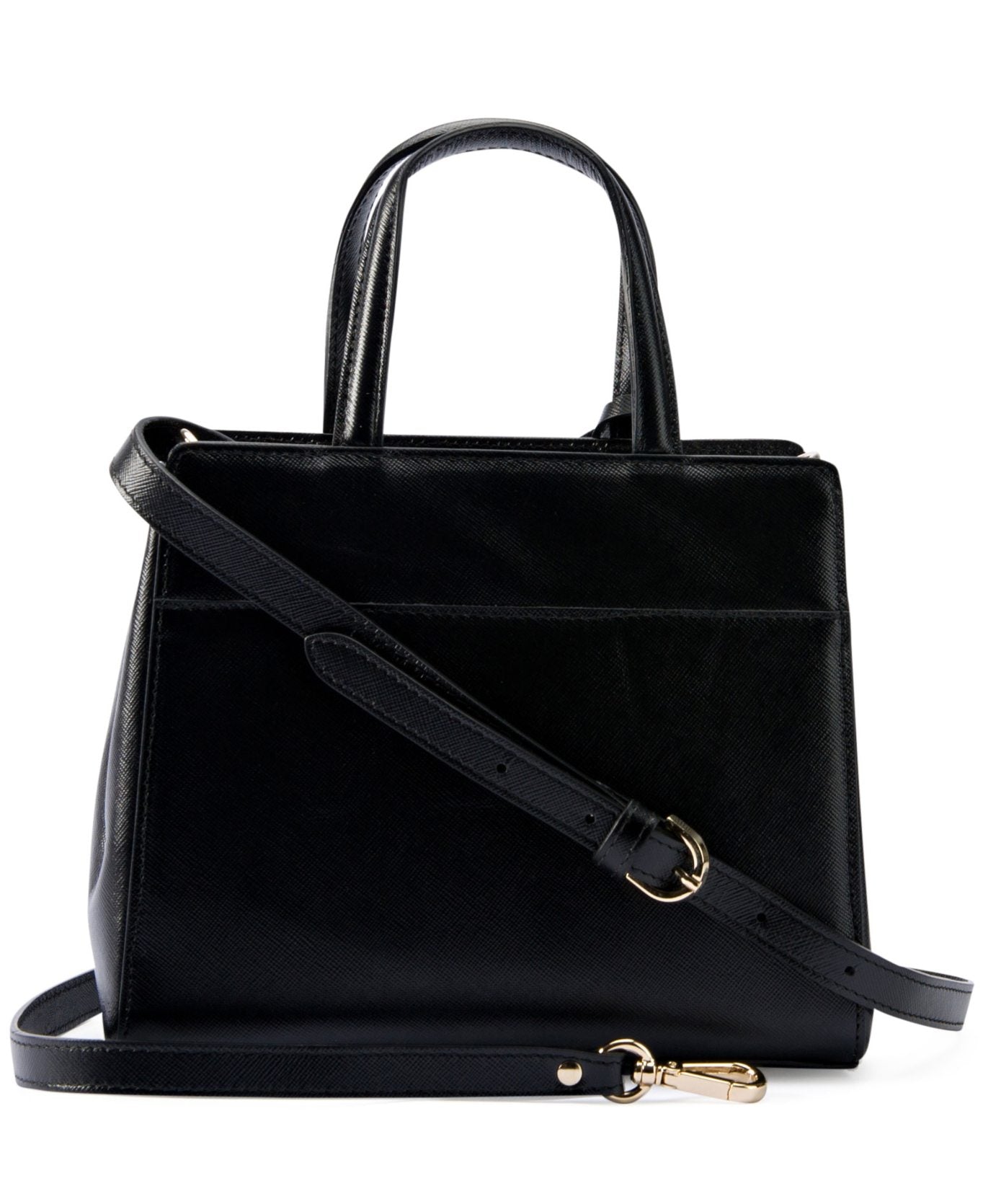 Vivien Mini top handle leather bag in Saffiano black – Bidinis Bags