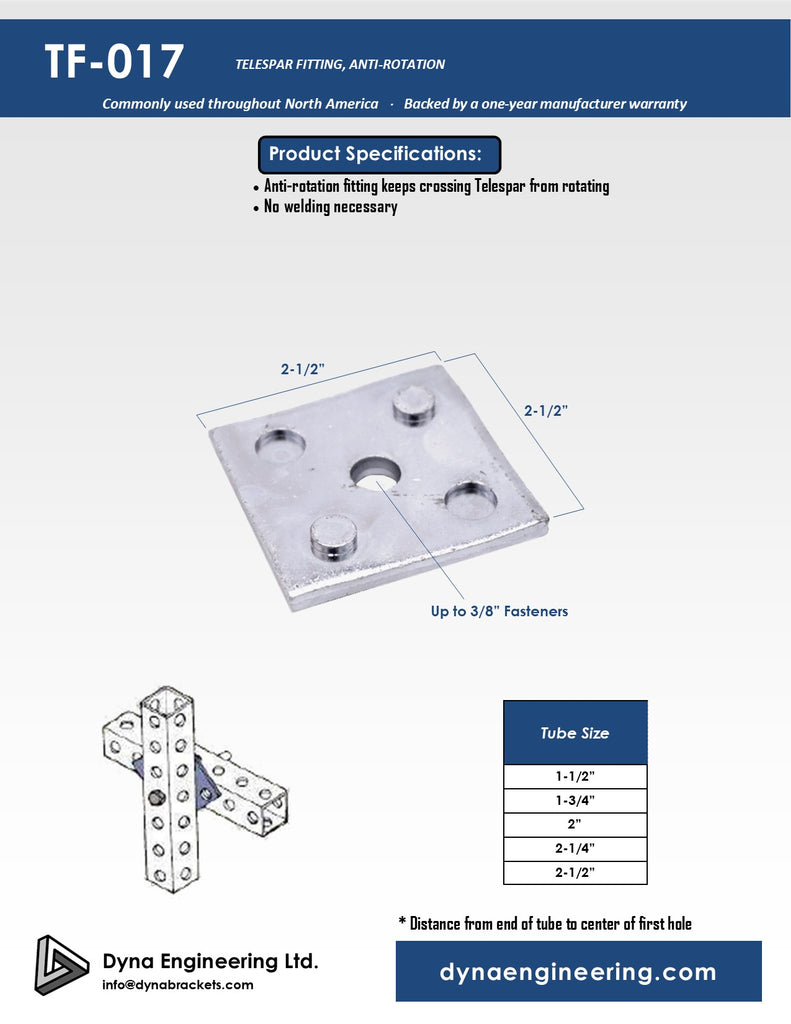 Ant-Rotation Telespar Fitting