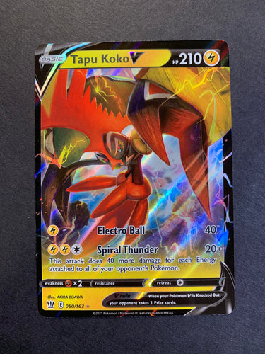 Pokemon Card Tapu Koko VMAX 051/163 Full Art Ultra Rare Battle Styles –  TOYSUCKER