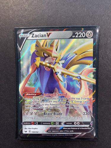 Zacian V 195/202 Full Art Holo Rare | 2020 Sword & Shield | Pokemon TCG