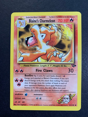 Blaine S Rapidash 33 132 Gym Challenge Set Uncommon Pokemon Card Near Mint Pokemon Trading Card Game Toys Hobbies