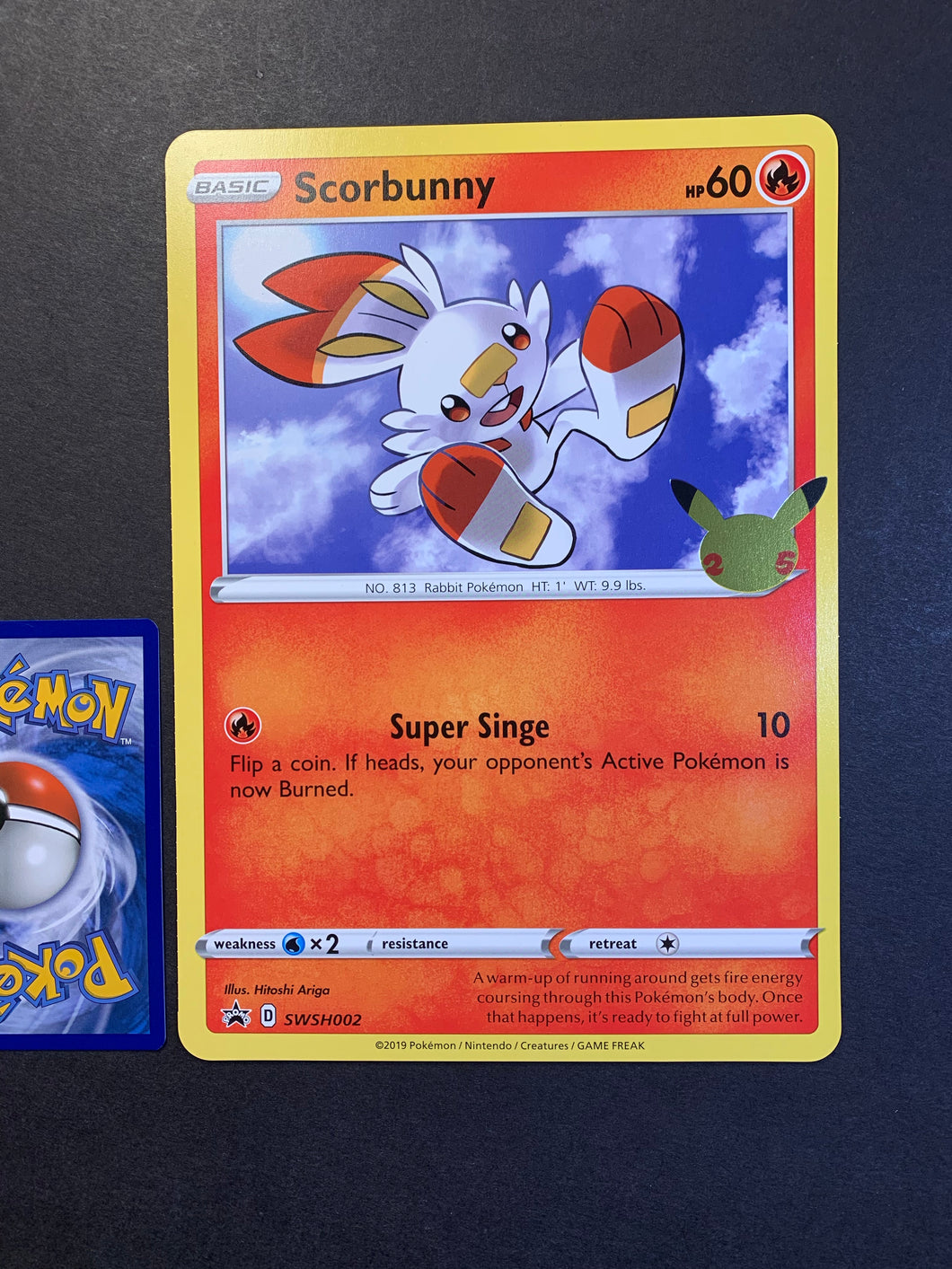 Pokemon Jumbo Scorbunny Card Swsh002 25th Anniversary Promo Jab Games13