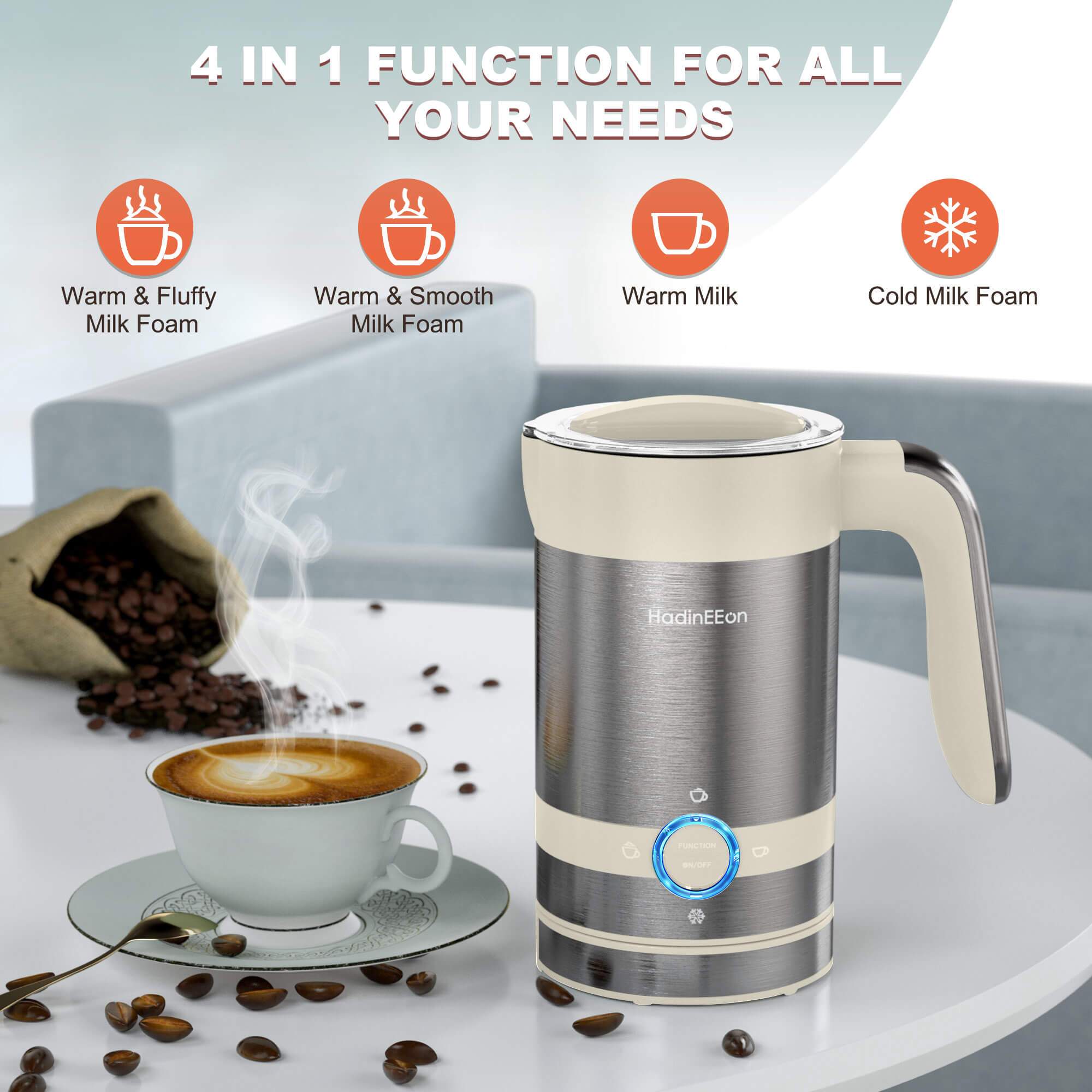 HadinEEon Electric Gooseneck Stainless Steel BPA-Free Pour Over