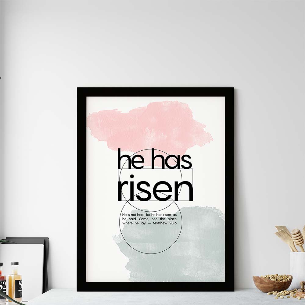 Easter Home Decor Ideas - He has risen wall print art