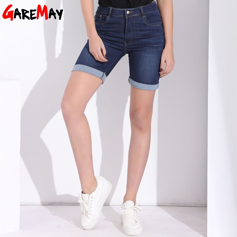 plus size stretch jean shorts