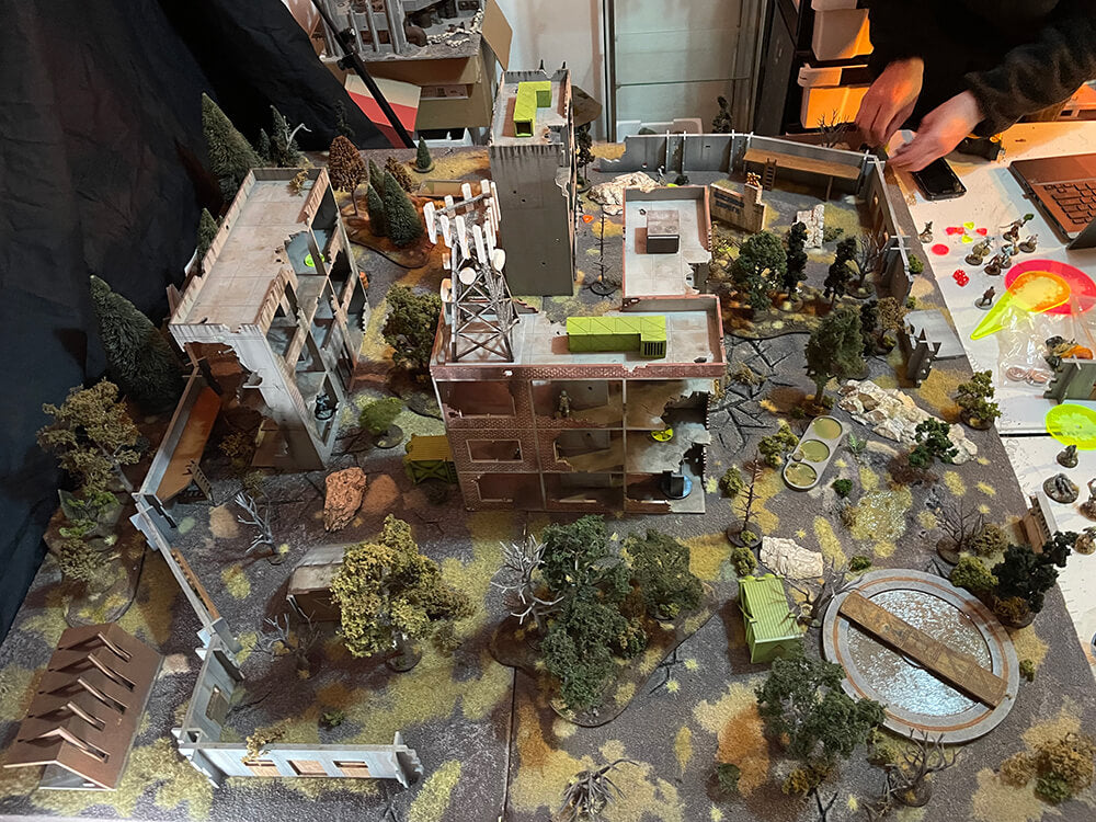 Zona ALfa top down tabletop view of the battle report area