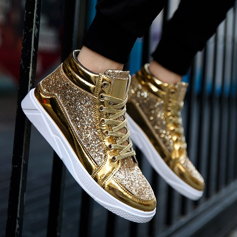 gold bling sneakers