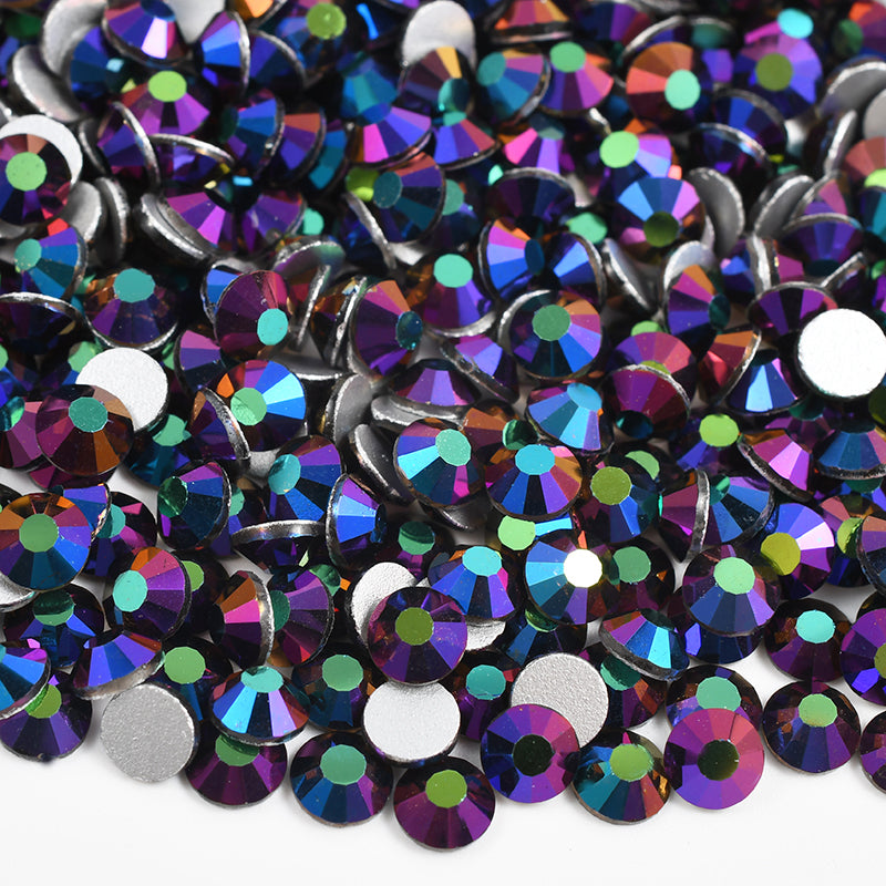 91 Rainbow Dark - Premium Glass Crystal Flatback Rhinestones