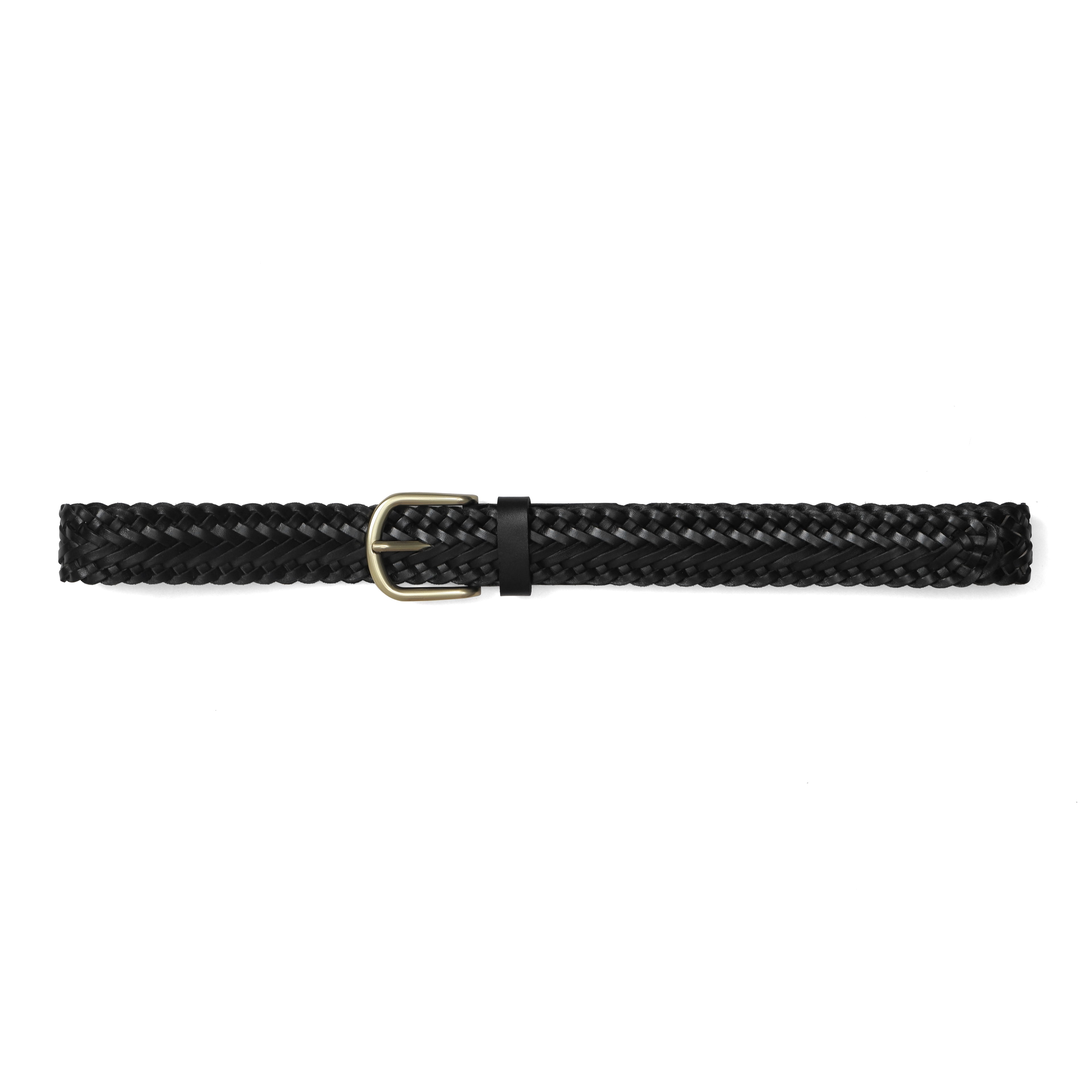 Black Braided Leather Belt