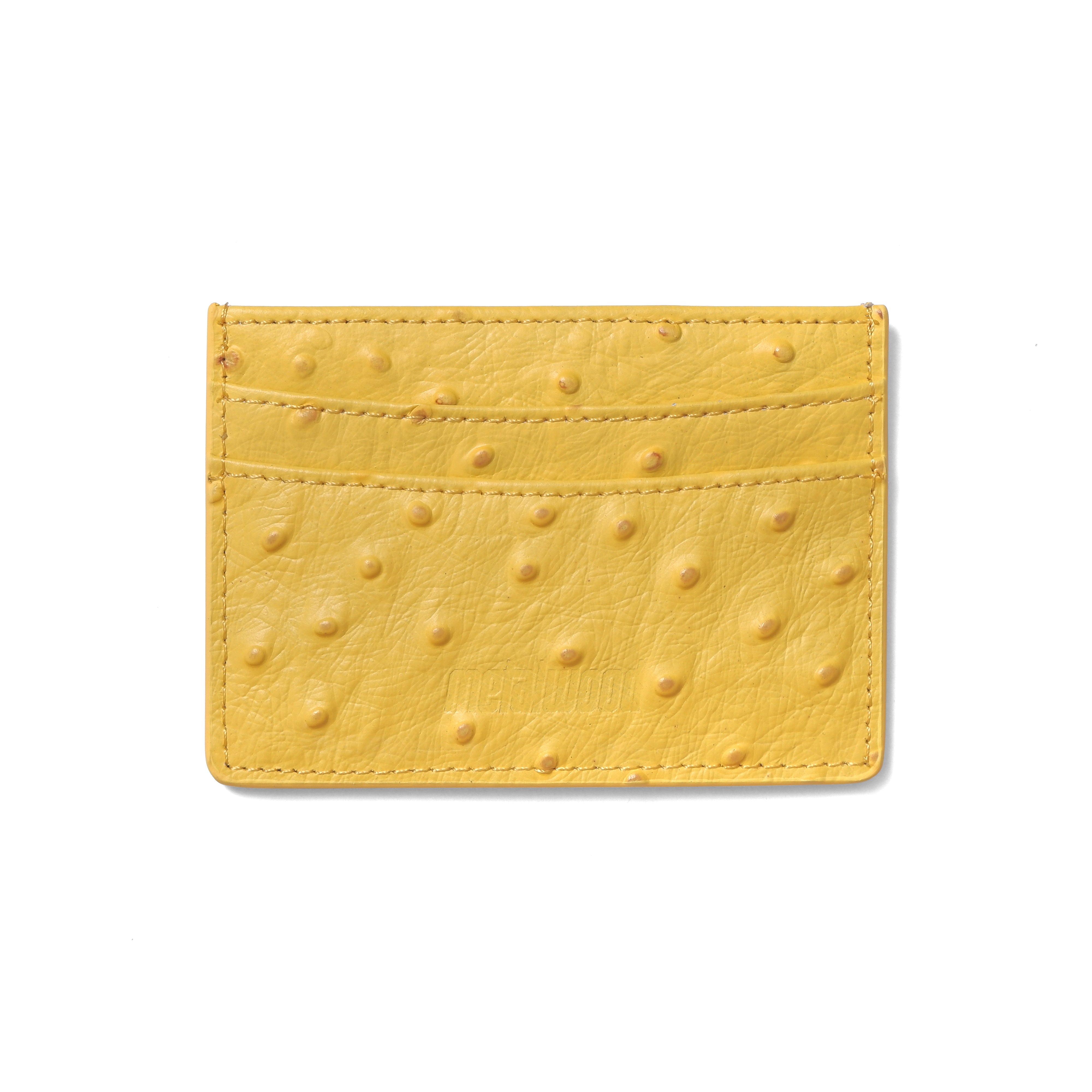 Yellow ostrich card holder - Luxury leathergoods