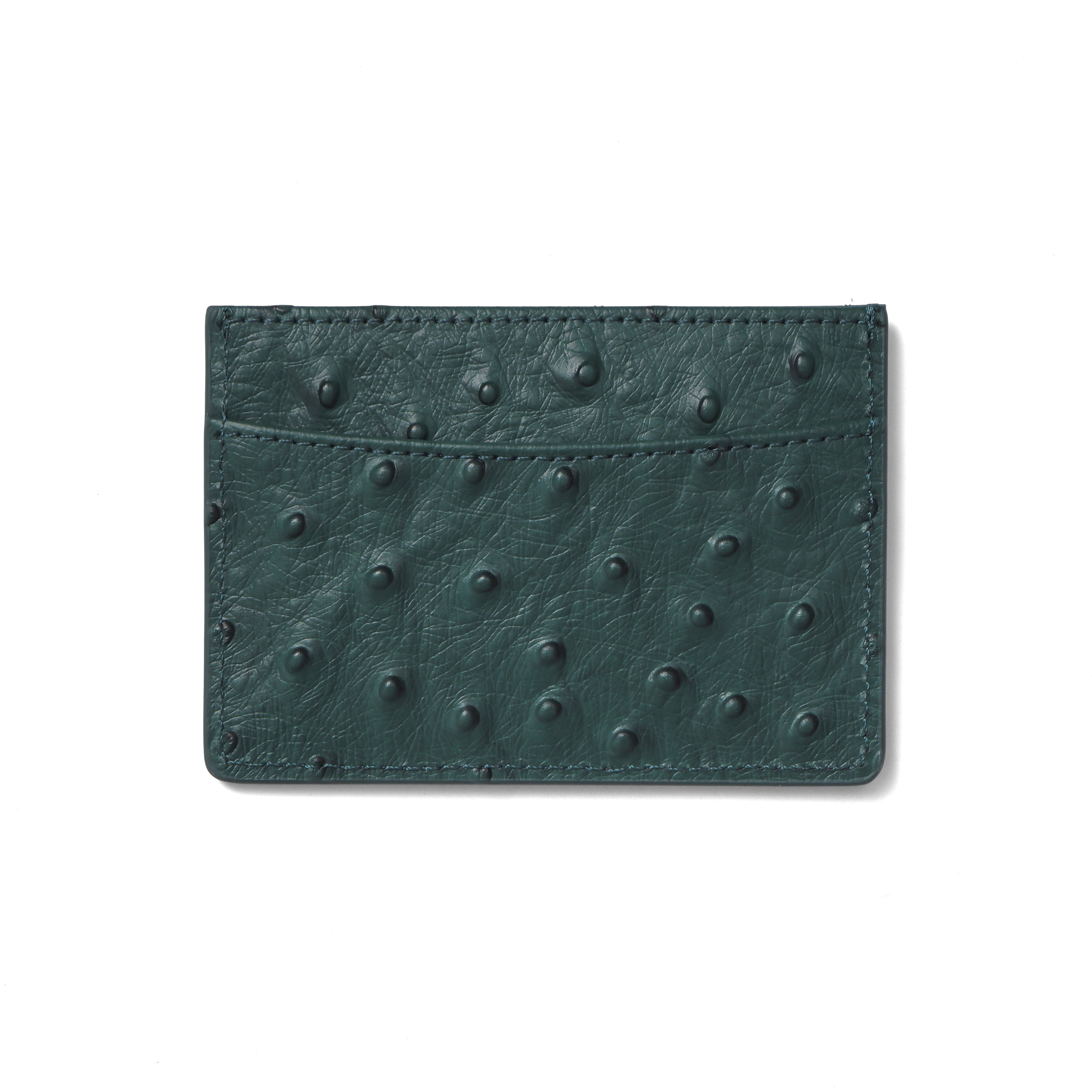 Ostrich Leather Mustard Cardholder