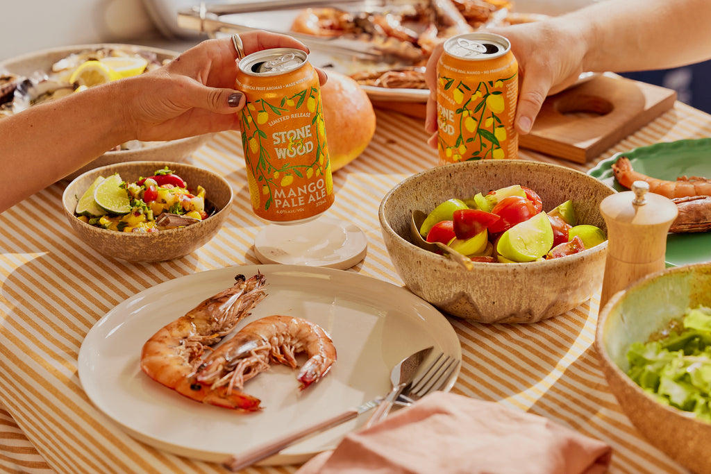 Prawns and Stone & Wood Mango Pale Ale, Summer Long Lunch Essentials