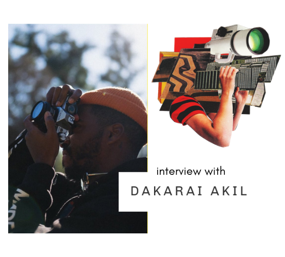 Interview with Dakarai Akil, photo of man outside with a camera