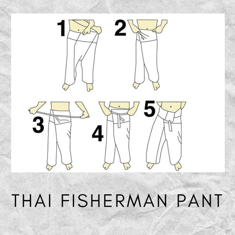 Thai Fisherman drawing and diagram of how to wear