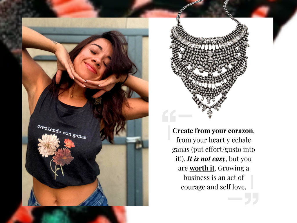 Kim Guerra photo, necklace, and quote
