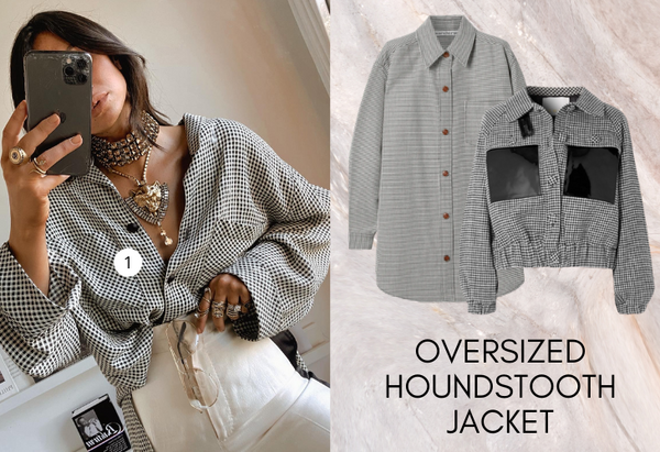 Oversized houndstooth jacket lifestyle image