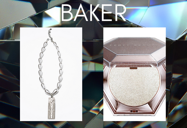 Pairing: DYLAN LEX Baker necklace with pressed powder compact