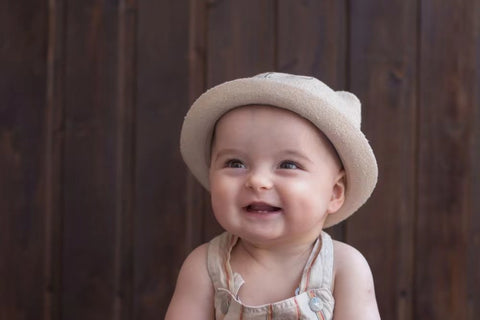 Smiling baby summer hat