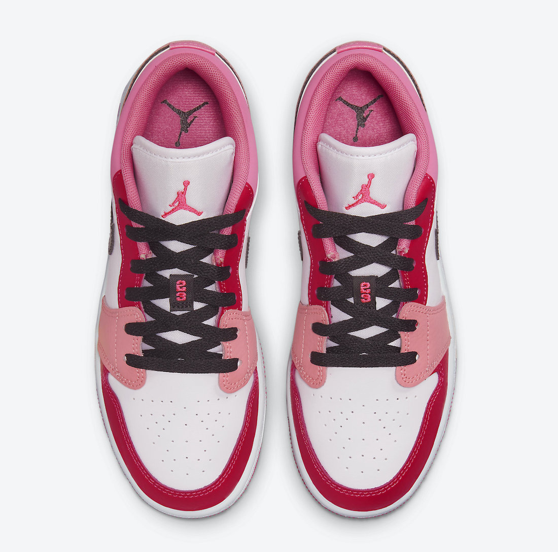 red and pink jordan 1