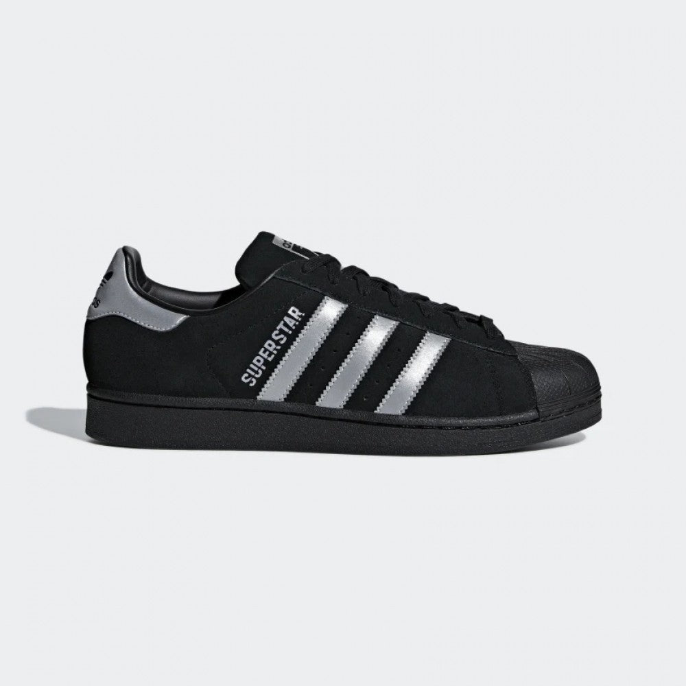 adidas superstar black and silver