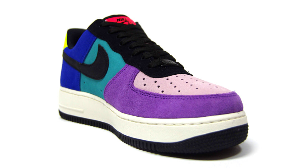 black purple and pink air forces