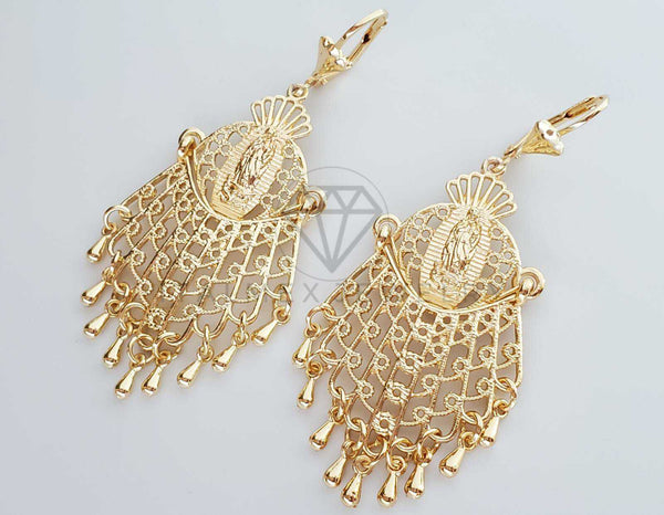 18K Gold Classic Basket Hoop Earring|Aretes Canasta Flores Mini Oro  Laminado 18K