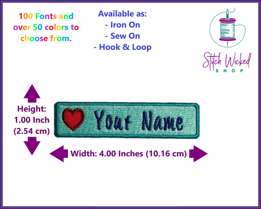 Name patch, custom name embroidered name tag, sew on name patches