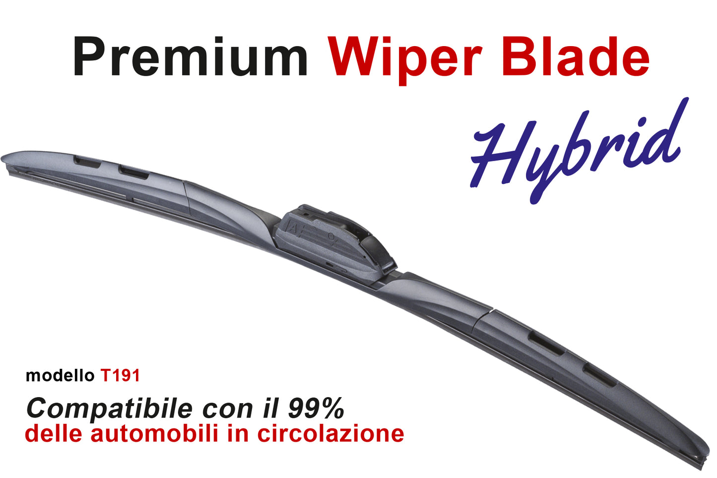 Spazzola Tergicristallo Ibrida CARALL T191 Hybrid 17 Pollici 425mm Universale Con 16 Attacchi Opzionale