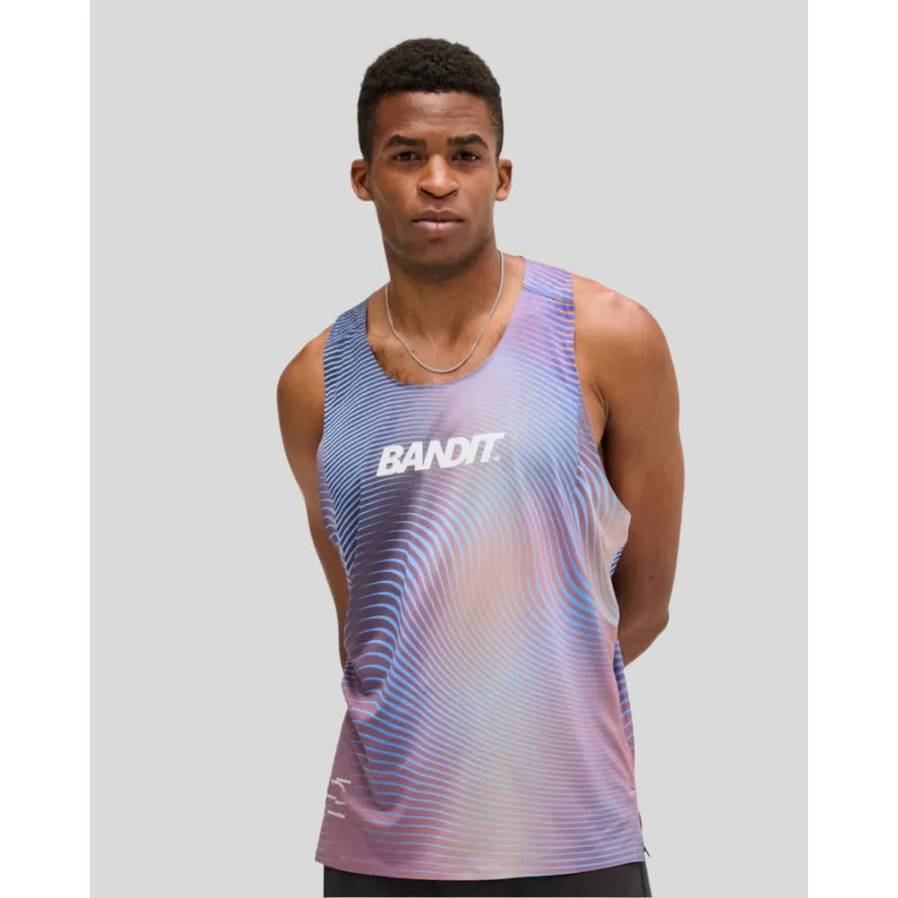 Mens Drift™ Mirage Racing Singlet - Deep Peri Blue/Rust Gradient