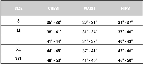 New Balance Apparel Chart