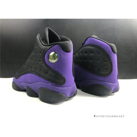 black and purple jordans 13