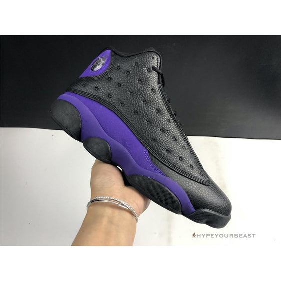 jordan 13 black white purple