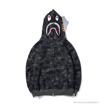 bape ponr shark hoodie grey