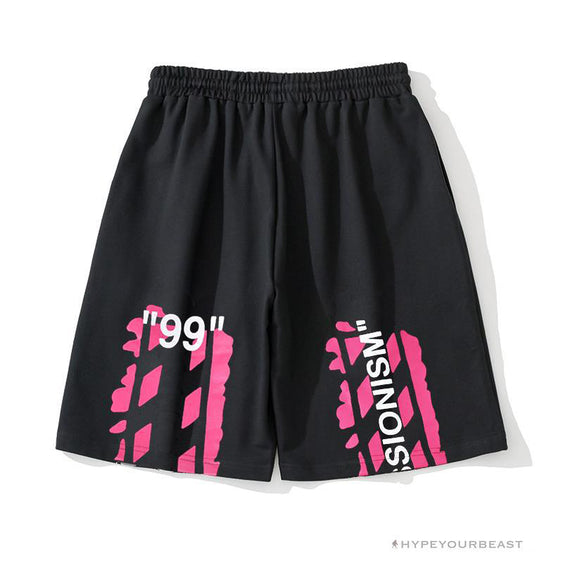 pink off white shorts