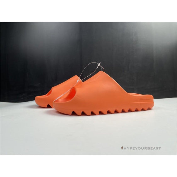 orange yeezy slippers