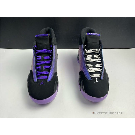 purple black jordan 14