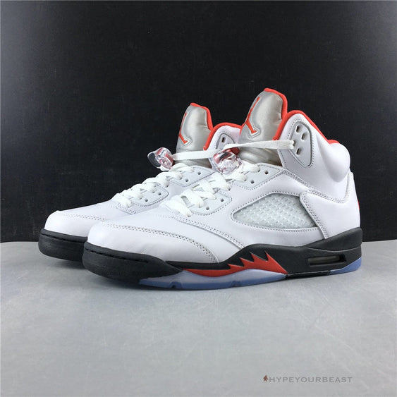 air jordan 5 white fire red black