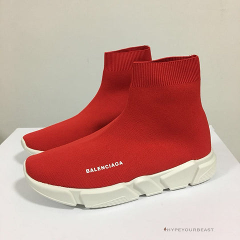 all red balenciaga sock sneakers