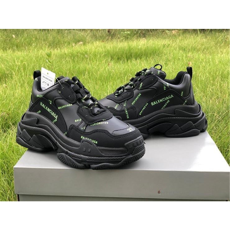 Balenciaga Triple S Allover Logo Black