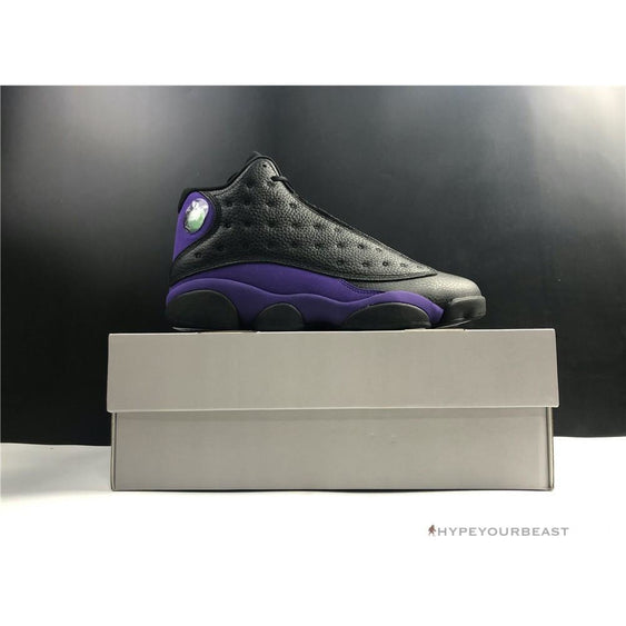 black and purple jordans 13