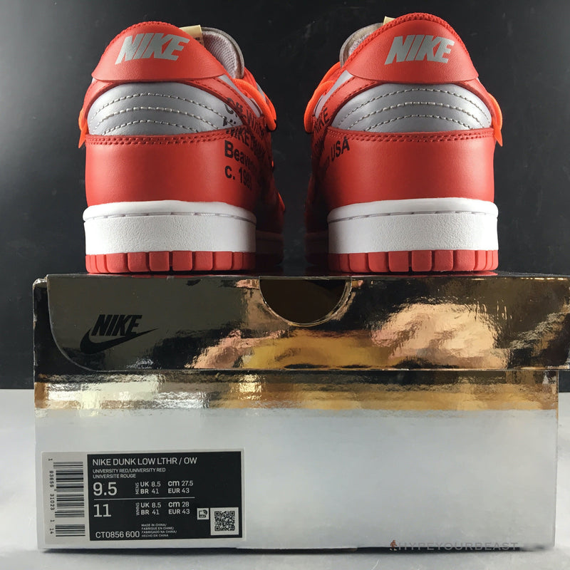 off white dunk low university red