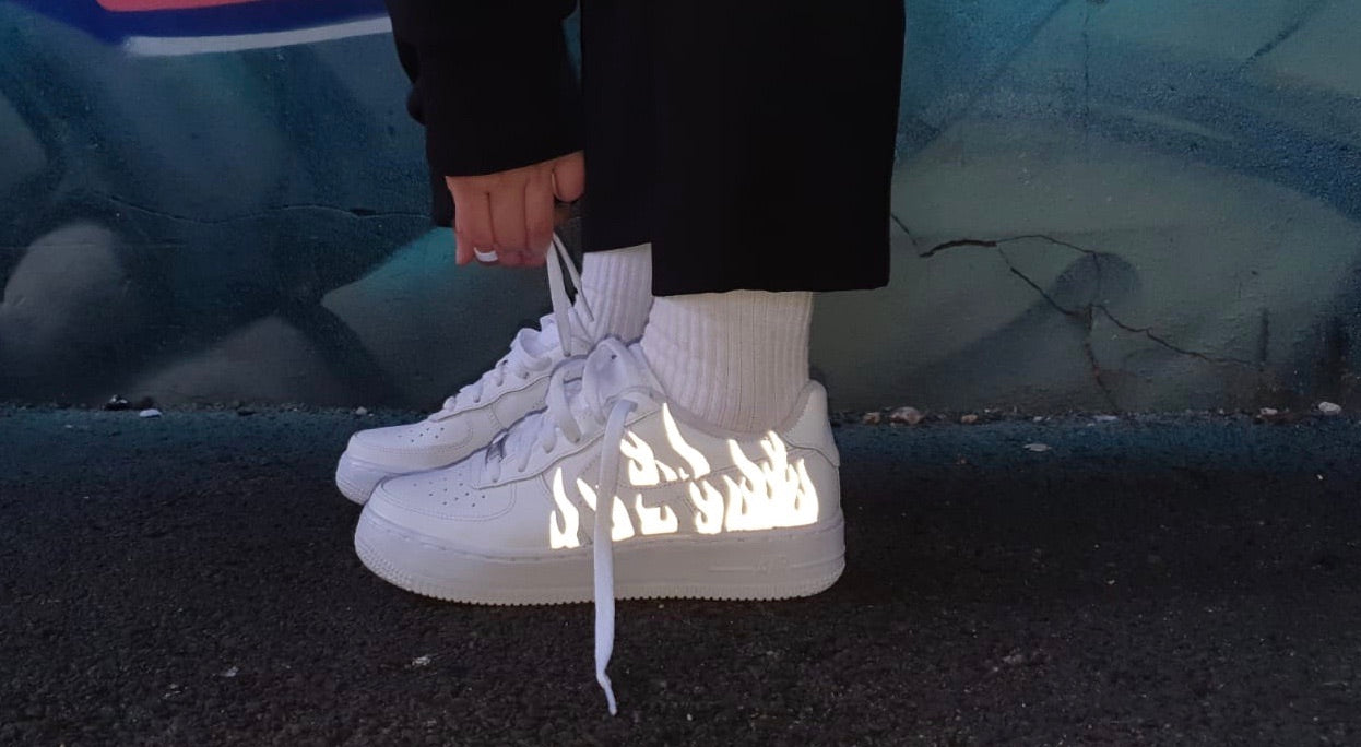 air force 1 reflective flame