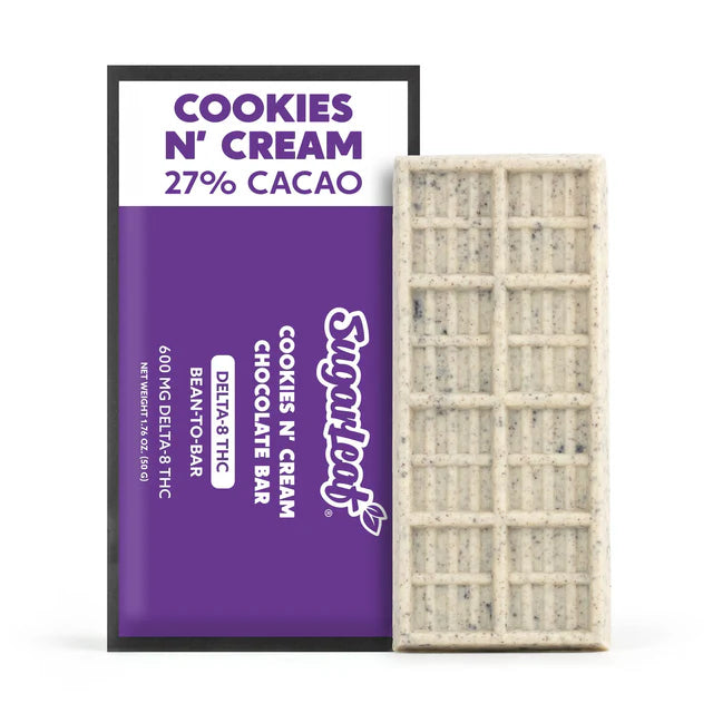 Sugarleaf 600 MG Delta-8 THC Chocolate Bar | Cookies N' Cream