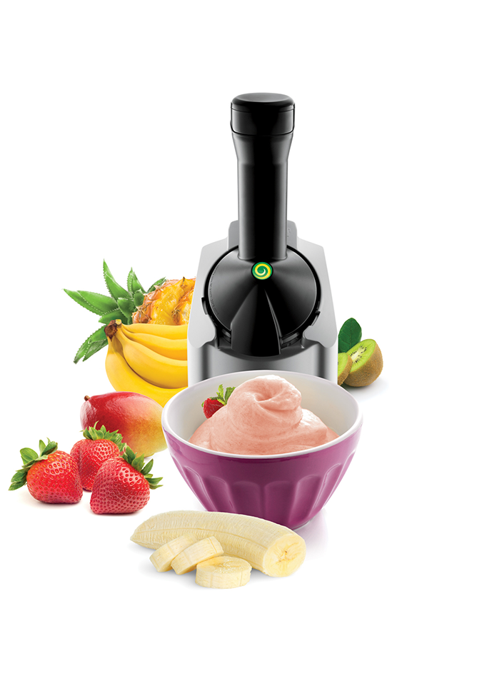 Yonanas 988RD Deluxe Vegan, Dairy-Free Frozen Fruit Soft Serve Maker,  Includes 75 Recipes, 200 W, Red