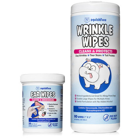 Squishface Wrinkle Wipes & Ear Wipes for Dogs