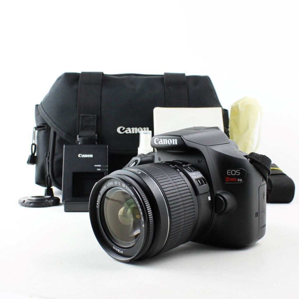 Canon EOS Rebel T6 DSLR Camera with 18-55 IS II Lens - Black