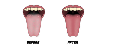 Tongue Before and After using Tongue Cleaner