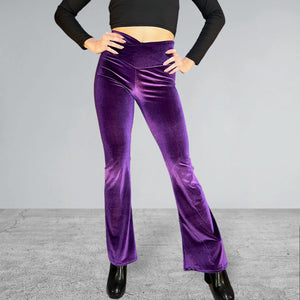 Crossover V-Waist Bootcut Flare Pants - Mermaid Holographic– Peridot  Clothing