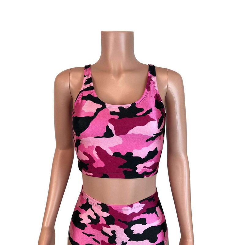 camo crop tank top