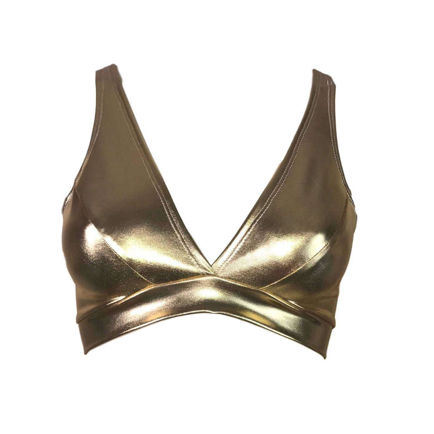 Collective The Label Exclusive Bralette In Glitter Gold Part Of A Set